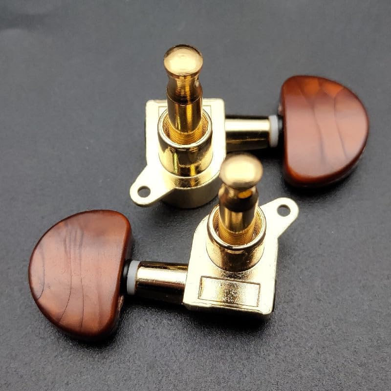 MAXCHEER 6PCS Brown Pearl Universal Guitar Tuning Pegs Keys Tuners Machine Heads Replacement Buttons Knobs Handle for Guitar Accessory (Brown Pearl, 6) - Image 3